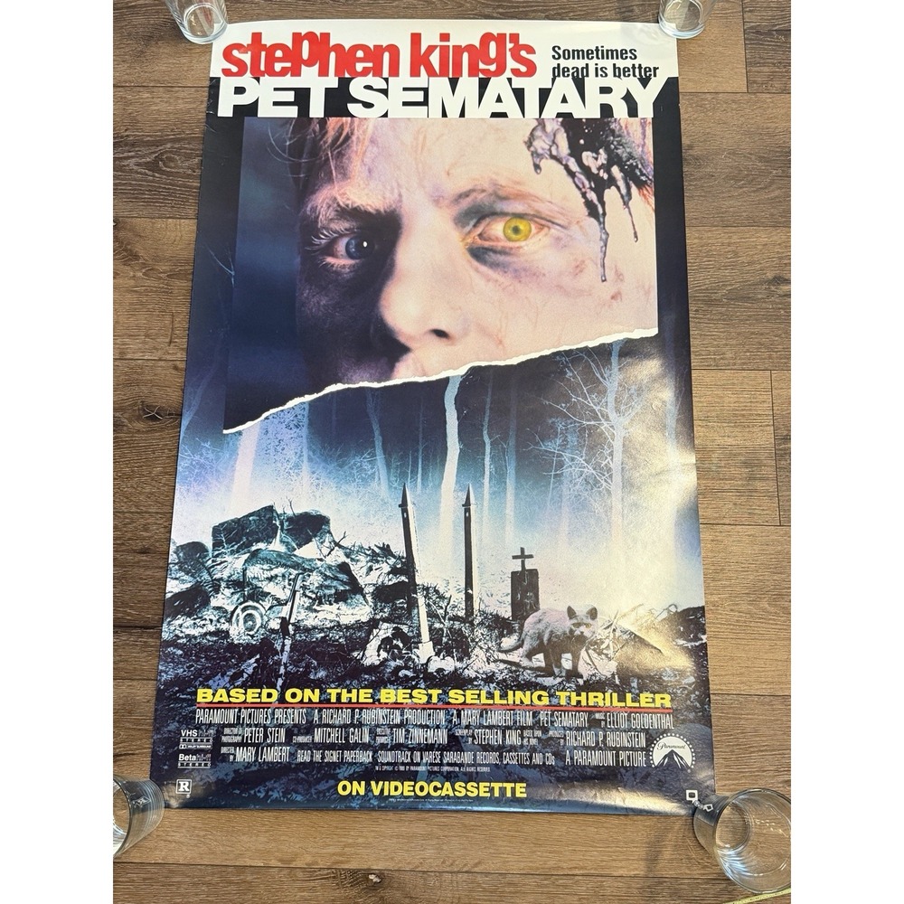 1989 Stephen King Pet Semetary Movie Poster 23 x 37"